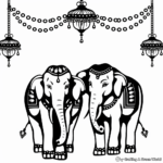 Indian Elephants with Beautiful Decorations Coloring Pages 2