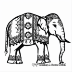Indian Elephants with Beautiful Decorations Coloring Pages 4