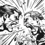 Intense Superman vs Villains Coloring Pages 1