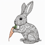 Intricate Patterned Bunny with Carrot Coloring Pages 2