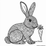 Intricate Patterned Bunny with Carrot Coloring Pages 3