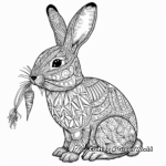 Intricate Patterned Bunny with Carrot Coloring Pages 4