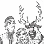 Intricate Sven and Kristoff from Frozen 2 Coloring Pages 3