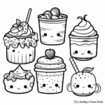 Kawaii Dessert Coloring Pages 1