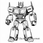 Kid-Friendly Animated Optimus Prime Coloring Pages 1