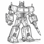 Kid-Friendly Animated Optimus Prime Coloring Pages 2