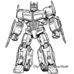 Kid-Friendly Animated Optimus Prime Coloring Pages 4