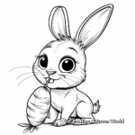Kid-friendly Cartoon Bunny with Carrot Coloring Pages 2