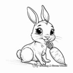 Kid-friendly Cartoon Bunny with Carrot Coloring Pages 3