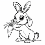 Kid-friendly Cartoon Bunny with Carrot Coloring Pages 4