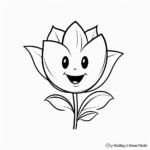 Kid-Friendly Cute Tulip Coloring Pages 1