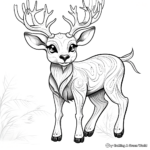 Lively Christmas Reindeer Coloring Pages 1