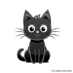 Lucky Black Cat Coloring Pages 3