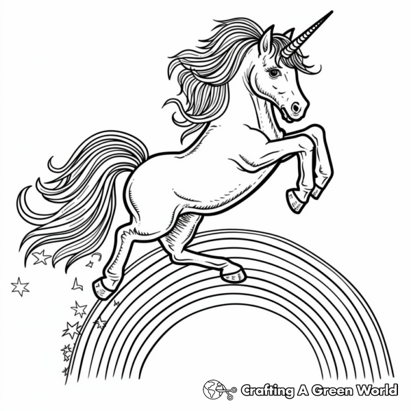 Magical Jumping Unicorn Coloring Pages 1