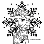 Magical Snowflake Queen Elsa Coloring Pages 1