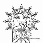 Magical Snowflake Queen Elsa Coloring Pages 4