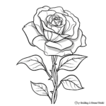 Majestic Red Rose Coloring Pages 1