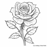 Majestic Red Rose Coloring Pages 2