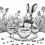 March Hare Having Tea Coloring Pages 1