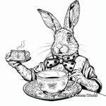 March Hare Having Tea Coloring Pages 2