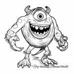 Mike Wazowski in Action Coloring Pages 1