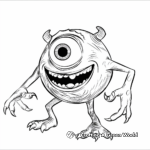 Mike Wazowski in Action Coloring Pages 4