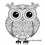 Modern Owl Design Coloring Pages for Adults 1