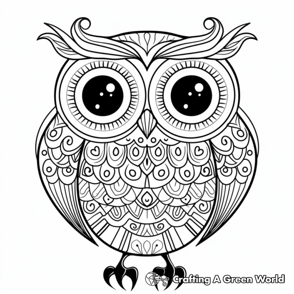 Owl Coloring Pages For Adults - Free &amp; Printable!