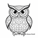 Modern Owl Design Coloring Pages for Adults 2
