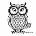 Modern Owl Design Coloring Pages for Adults 3