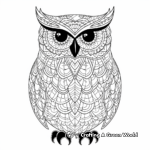 Modern Owl Design Coloring Pages for Adults 4