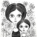 Mom & Me: Fun Time Together Mother's Day Coloring Pages 4