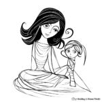Mom and Child Mother's Day Bonding Coloring Pages 1