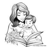 Mom and Child Mother's Day Bonding Coloring Pages 4