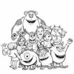 Monsters Inc Characters Group Coloring Pages 3