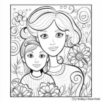 Mother’s Day Card Coloring Pages for Kids 4