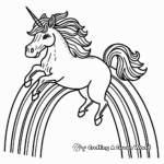Mythical Unicorn and Double Rainbow Coloring Pages 1