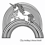 Mythical Unicorn and Double Rainbow Coloring Pages 2