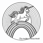Mythical Unicorn and Double Rainbow Coloring Pages 3