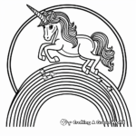Mythical Unicorn and Double Rainbow Coloring Pages 4