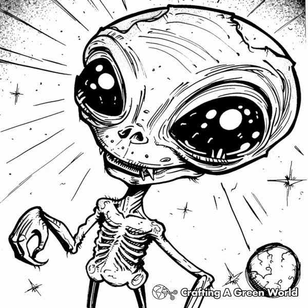Out-of-this-World Space Alien Coloring Pages 1