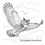 Owl in Flight: Sky-Scene Coloring Pages 1