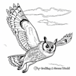 Owl in Flight: Sky-Scene Coloring Pages 2