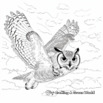 Owl in Flight: Sky-Scene Coloring Pages 3