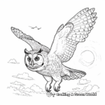 Owl in Flight: Sky-Scene Coloring Pages 4
