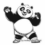 Panda Doing Kung-Fu Coloring Pages 1