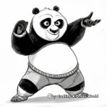 Panda Doing Kung-Fu Coloring Pages 2