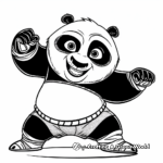 Panda Doing Kung-Fu Coloring Pages 4