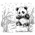 Panda in the Snow: Winter Scene Coloring Pages 2