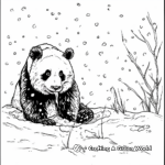 Panda in the Snow: Winter Scene Coloring Pages 4